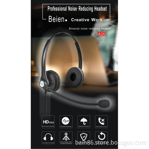 A26 USB telephone headset call center